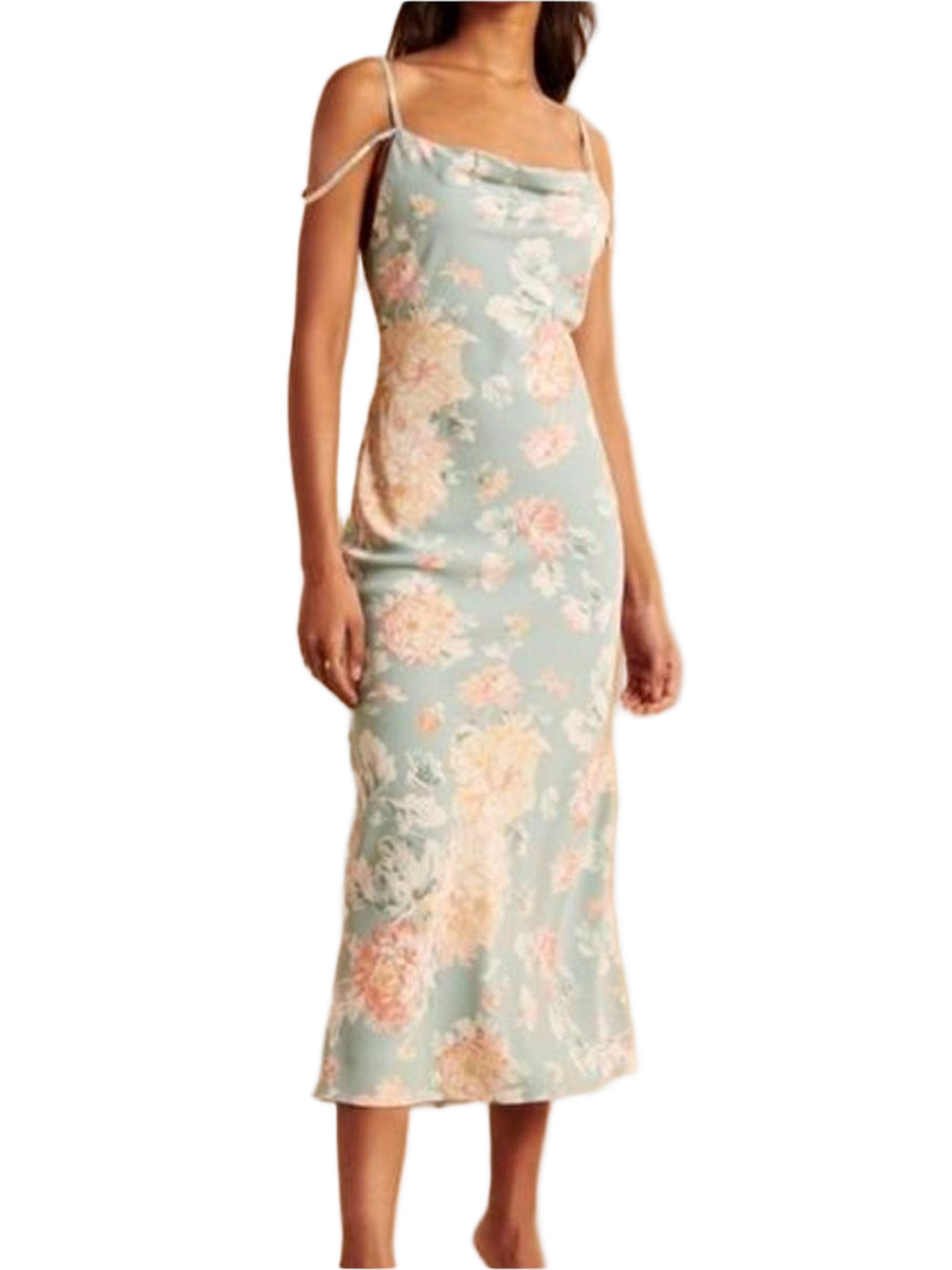 Abercrombie & Fitch Floral Slip Dress Size Small Cowl Neck Maxi